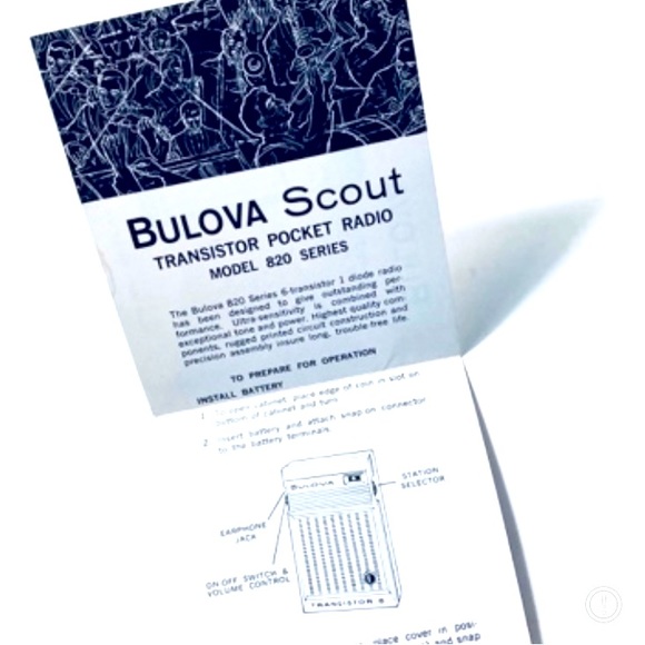 Bulova Scout Transistor Radio Vintage Brochure Manual Warranty - Picture 3 of 5